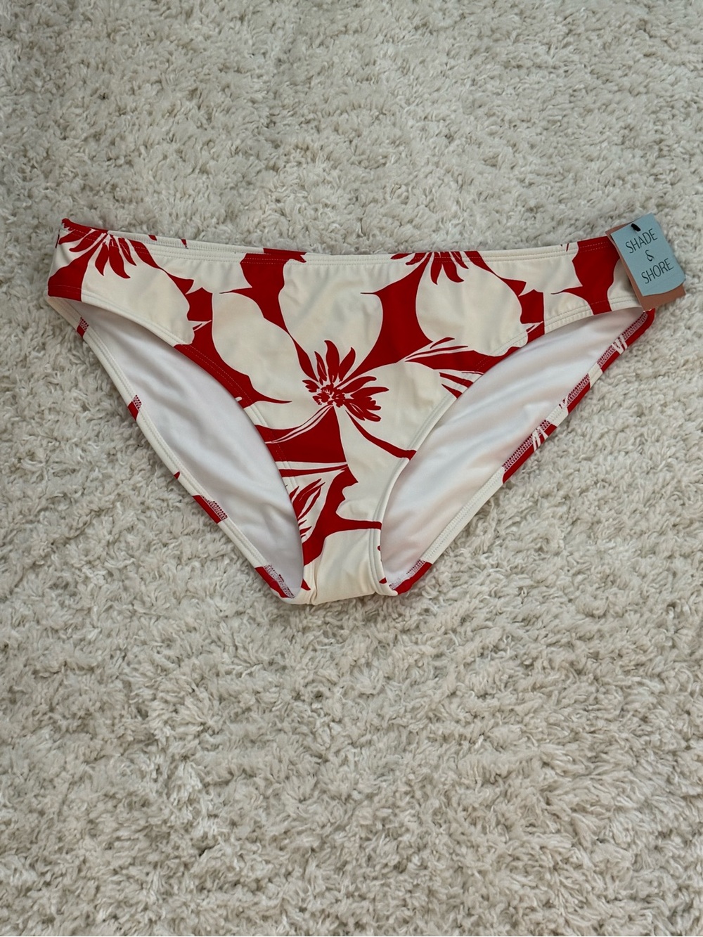 a new day Red and Cream Floral Bikini Bottoms